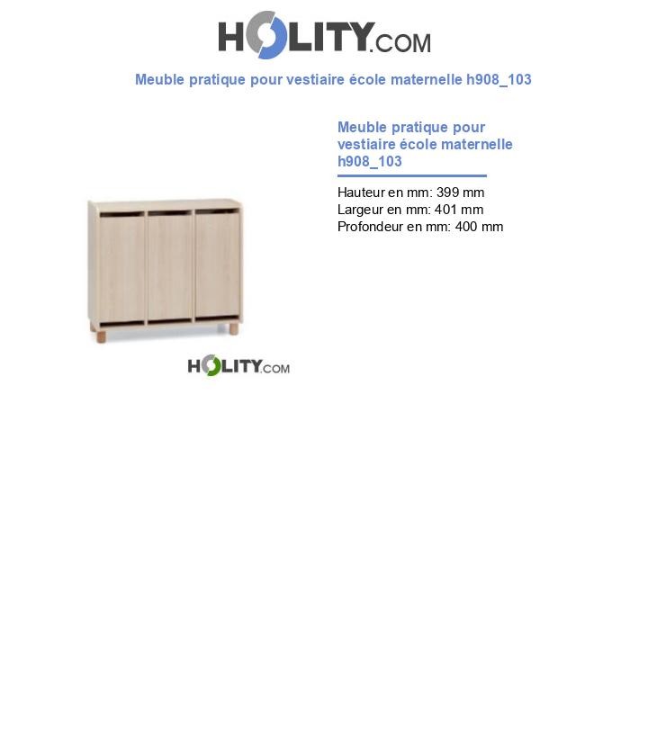 Meuble pratique pour vestiaire école maternelle h908_103