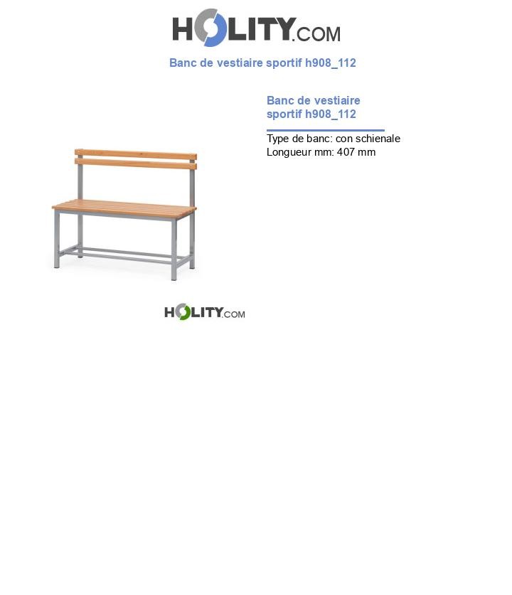 Banc de vestiaire sportif h908_112