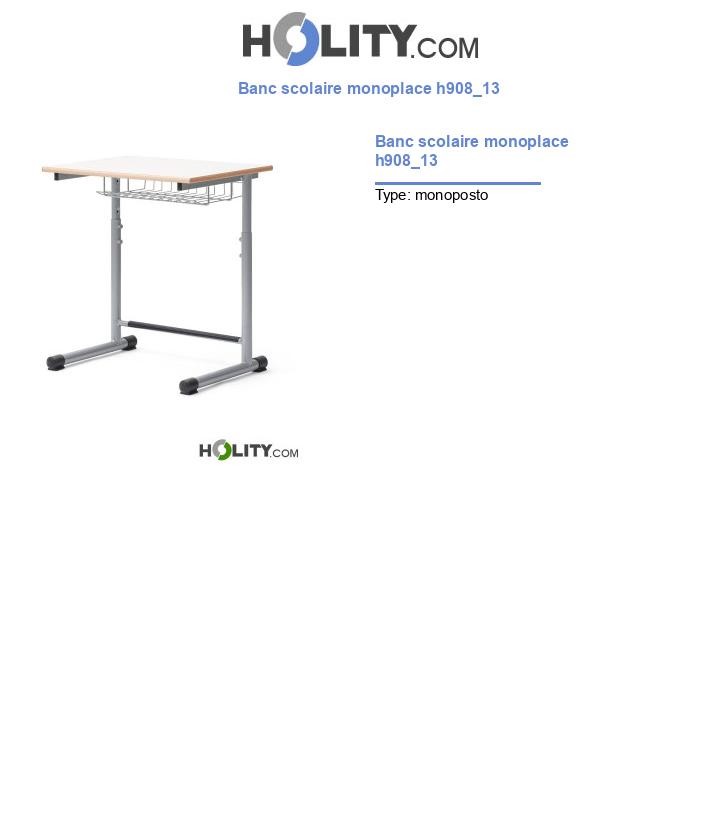 Banc scolaire monoplace h908_13