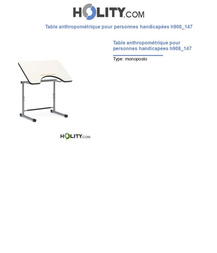 Table anthropométrique pour personnes handicapées h908_147