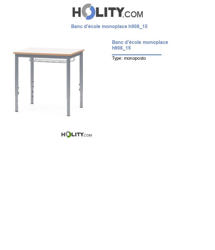 Banc d'école monoplace h908_15