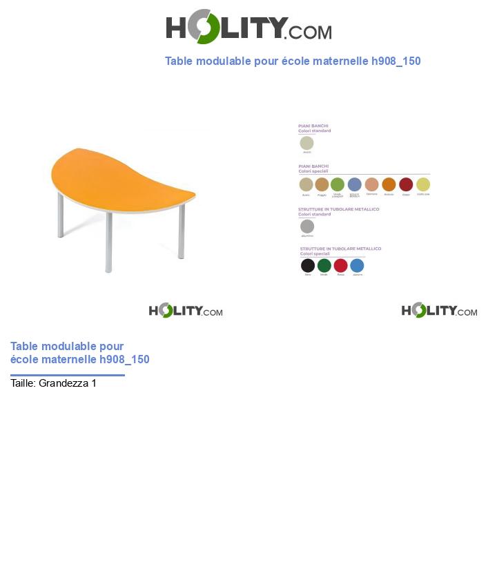 Table modulable pour école maternelle h908_150