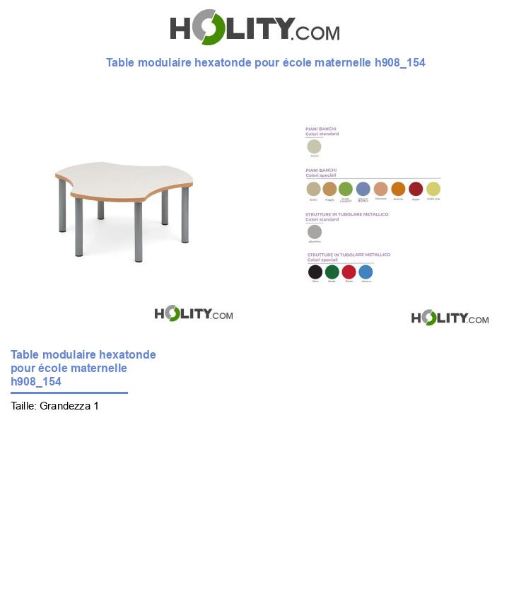 Table modulaire hexatonde pour école maternelle h908_154