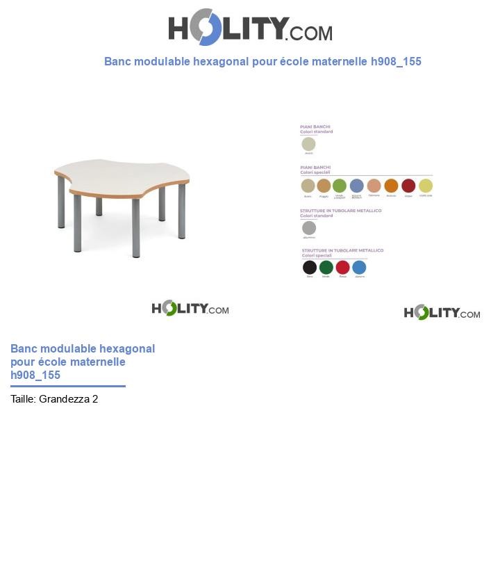 Banc modulable hexagonal pour école maternelle h908_155