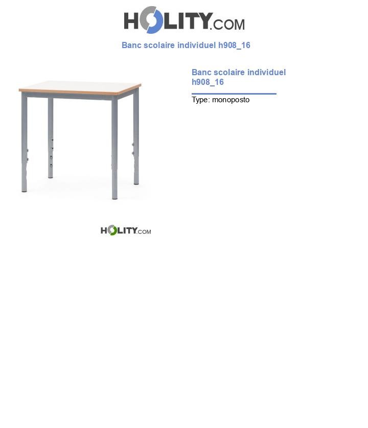 Banc scolaire individuel h908_16