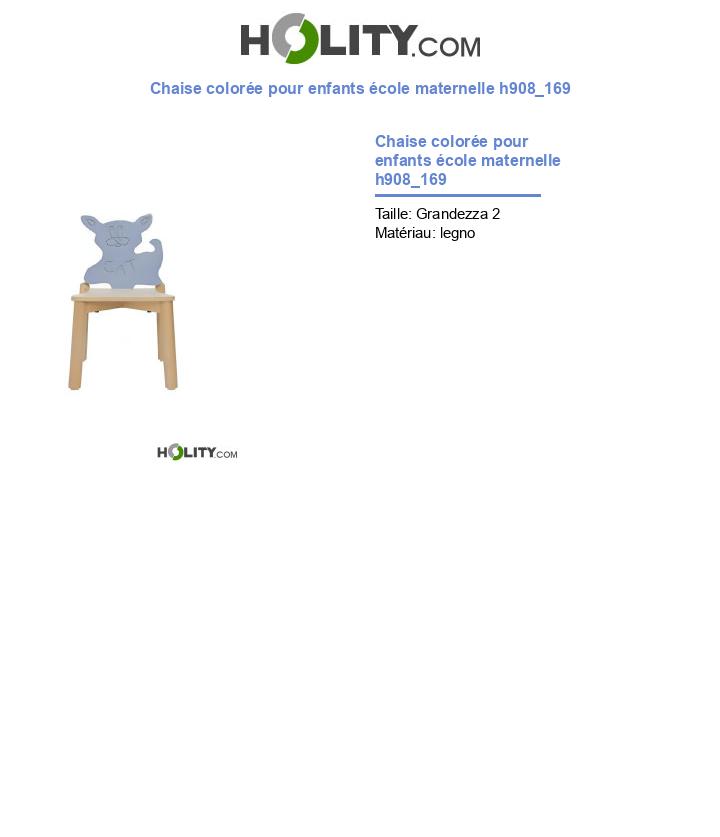 Chaise colorée pour enfants école maternelle h908_169
