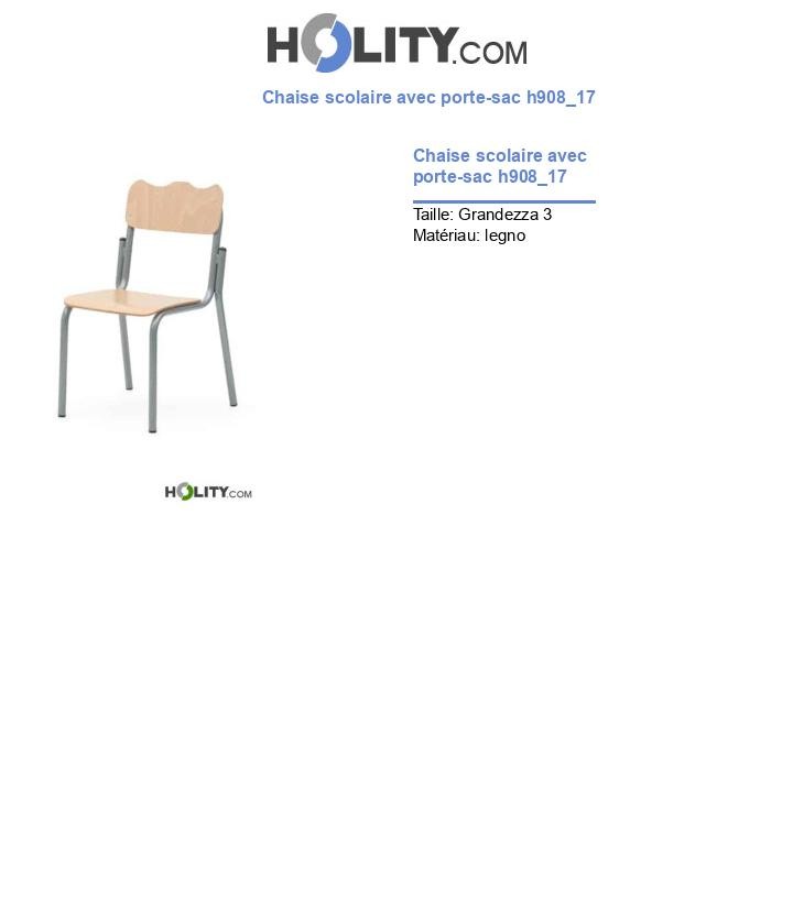 Chaise scolaire avec porte-sac h908_17
