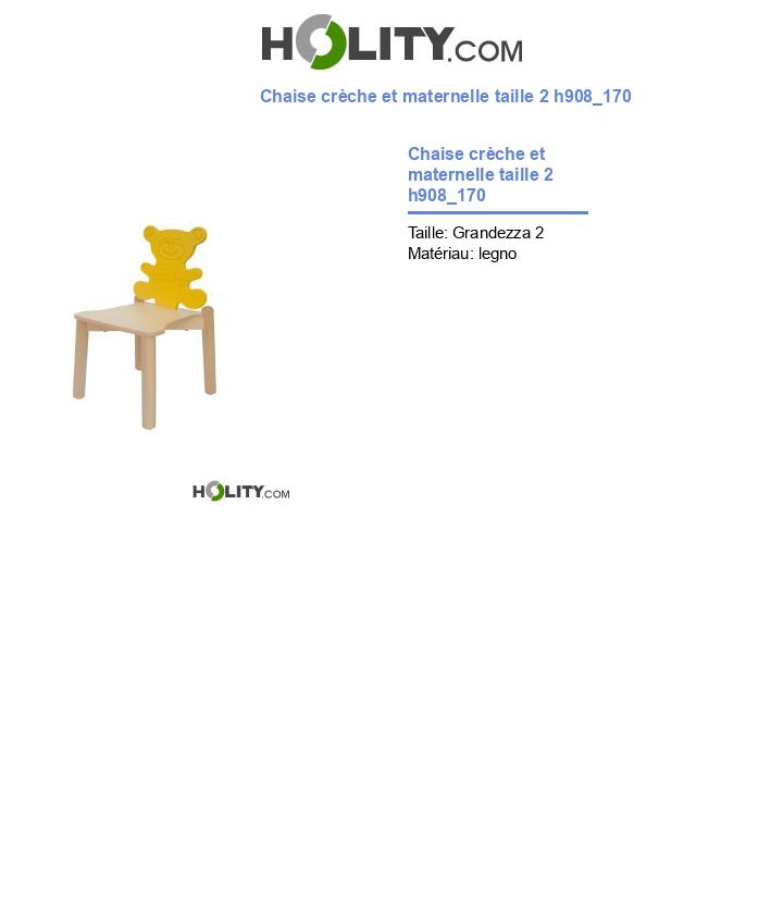 Chaise crèche et maternelle taille 2 h908_170