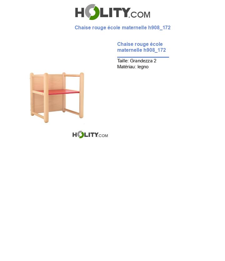 Chaise rouge école maternelle h908_172