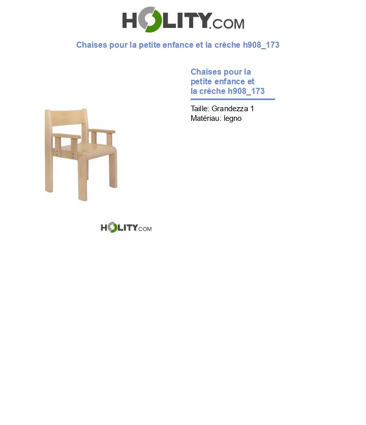 Chaises pour la petite enfance et la crèche h908_173