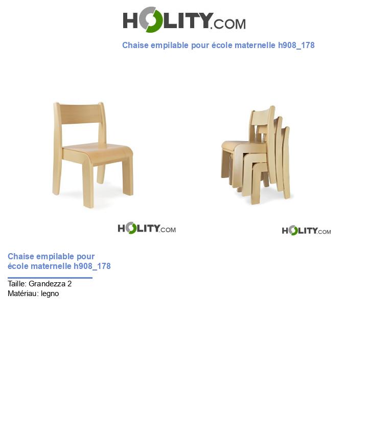 Chaise empilable pour école maternelle h908_178