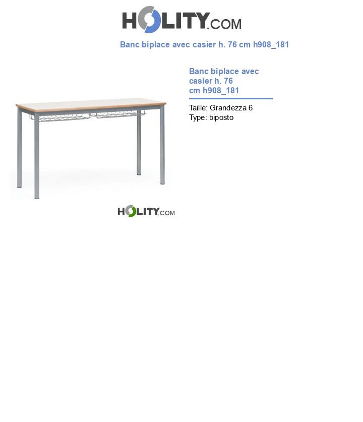 Banc biplace avec casier h. 76 cm h908_181