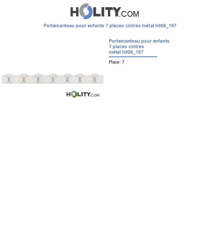 Portemanteau pour enfants 7 places cintres métal h908_197