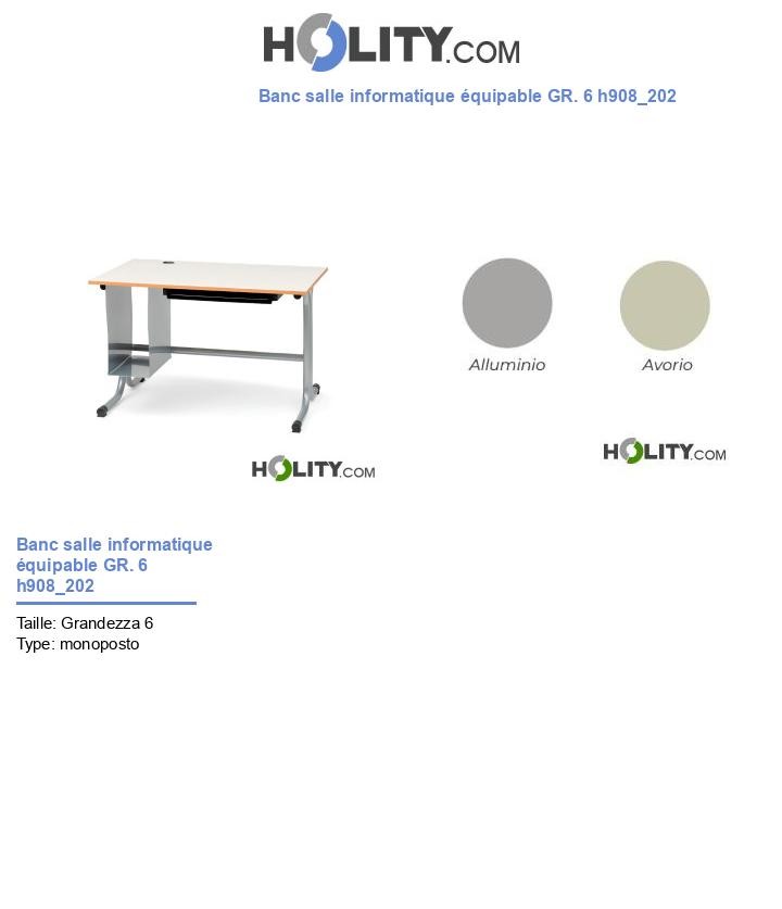 Banc salle informatique équipable GR. 6 h908_202