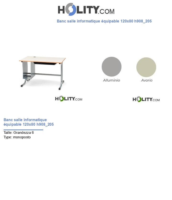 Banc salle informatique équipable 120x80 h908_205