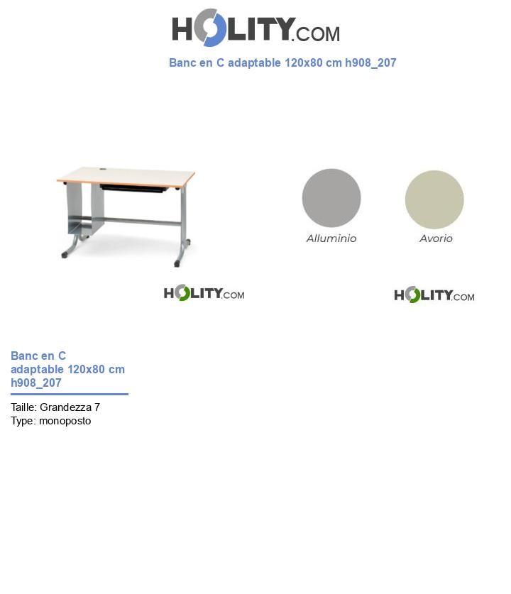 Banc en C adaptable 120x80 cm h908_207
