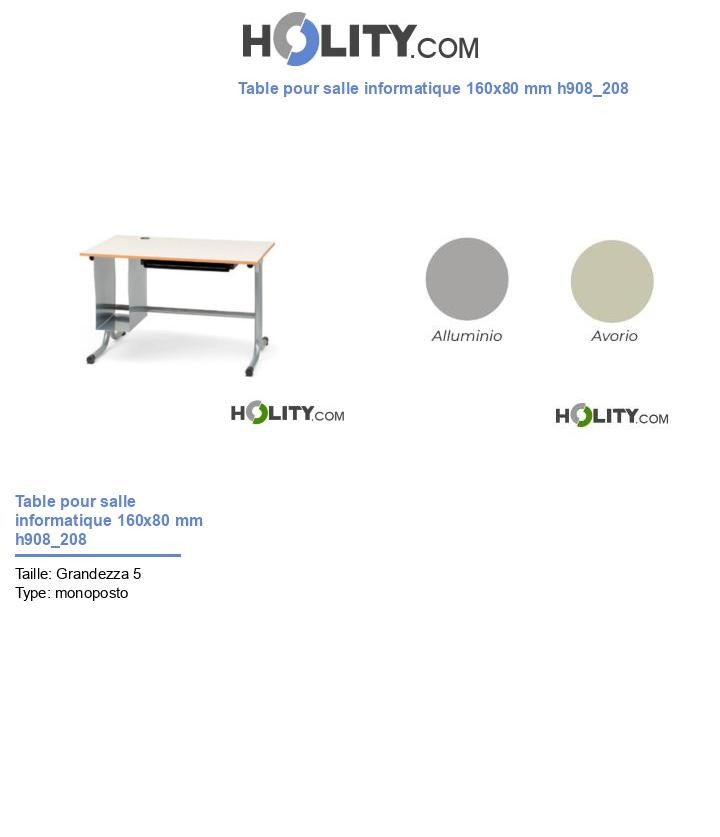 Table pour salle informatique 160x80 mm h908_208