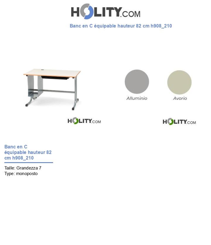 Banc en C équipable hauteur 82 cm h908_210
