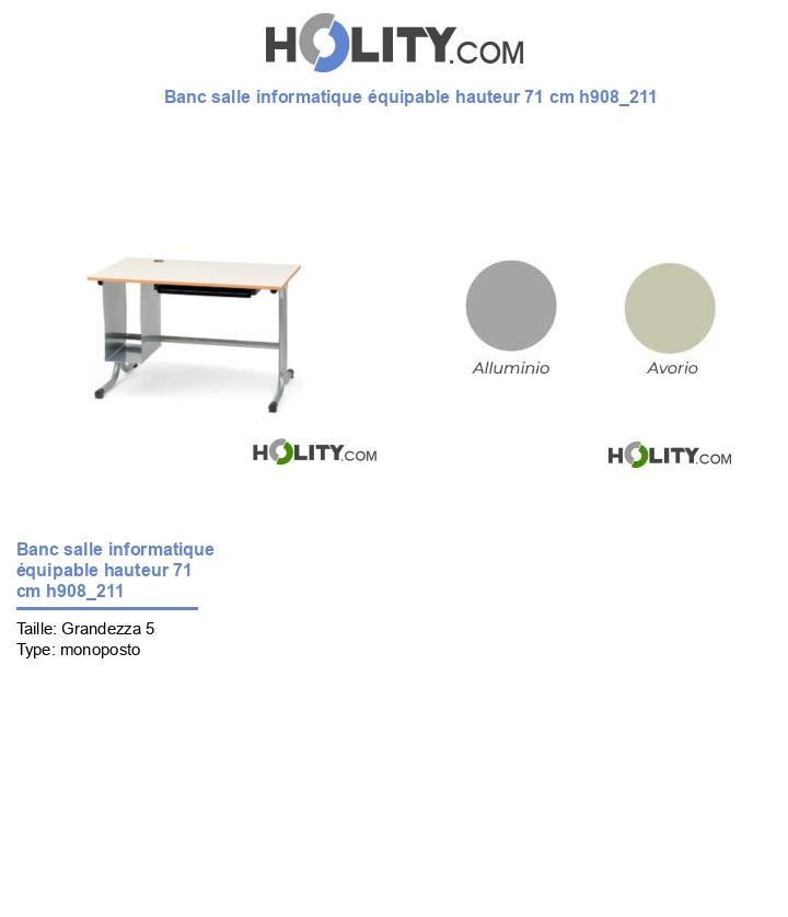 Banc salle informatique équipable hauteur 71 cm h908_211