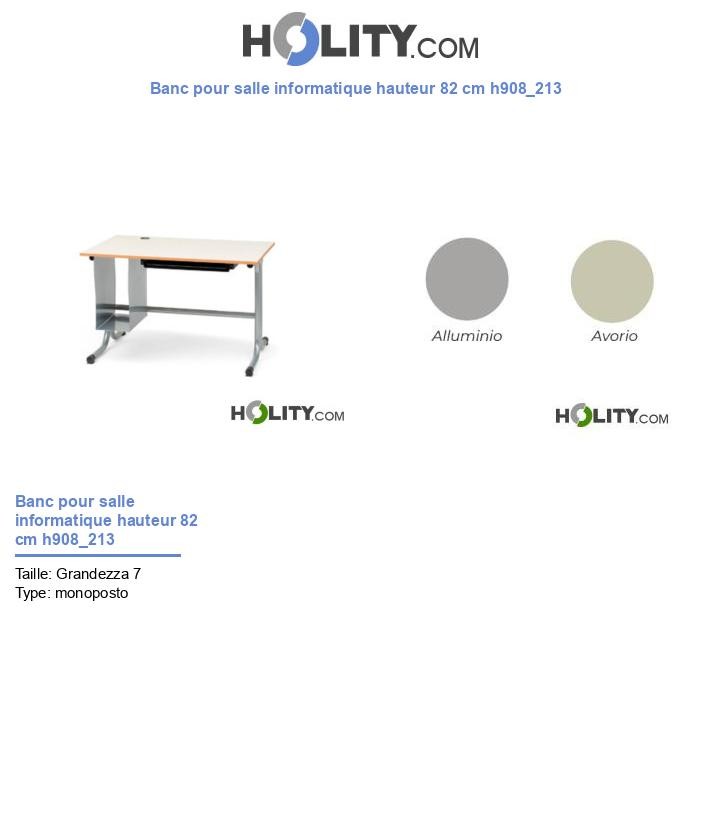 Banc pour salle informatique hauteur 82 cm h908_213