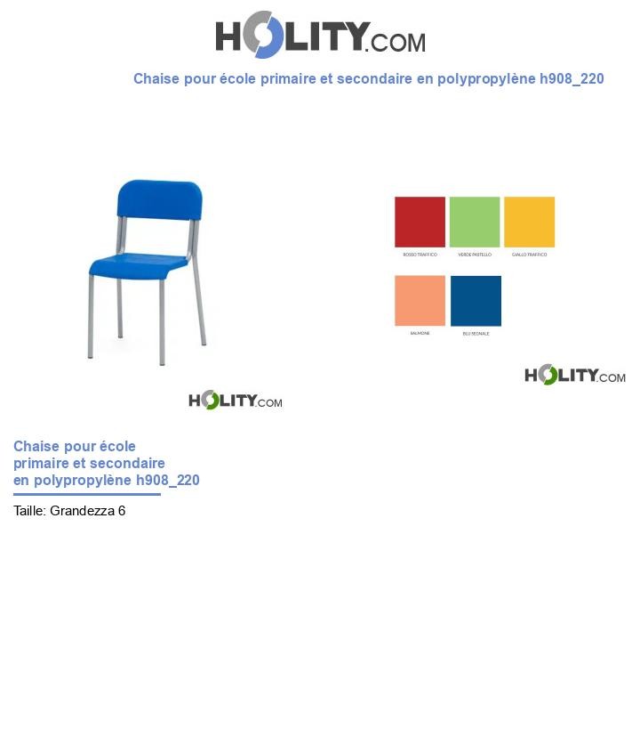 Chaise pour école primaire et secondaire en polypropylène h908_220
