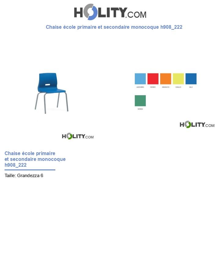 Chaise école primaire et secondaire monocoque h908_222