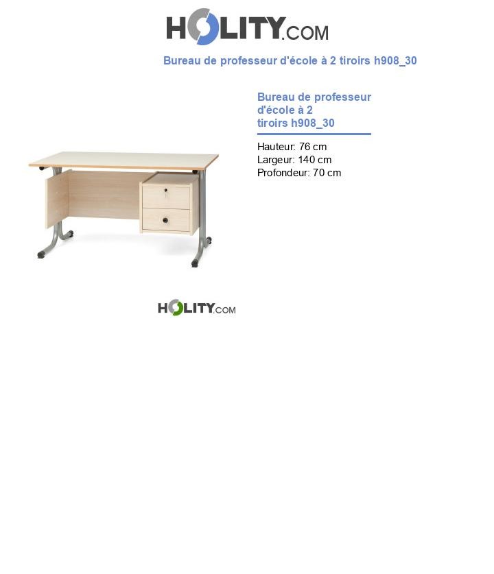 Bureau de professeur d'école à 2 tiroirs h908_30