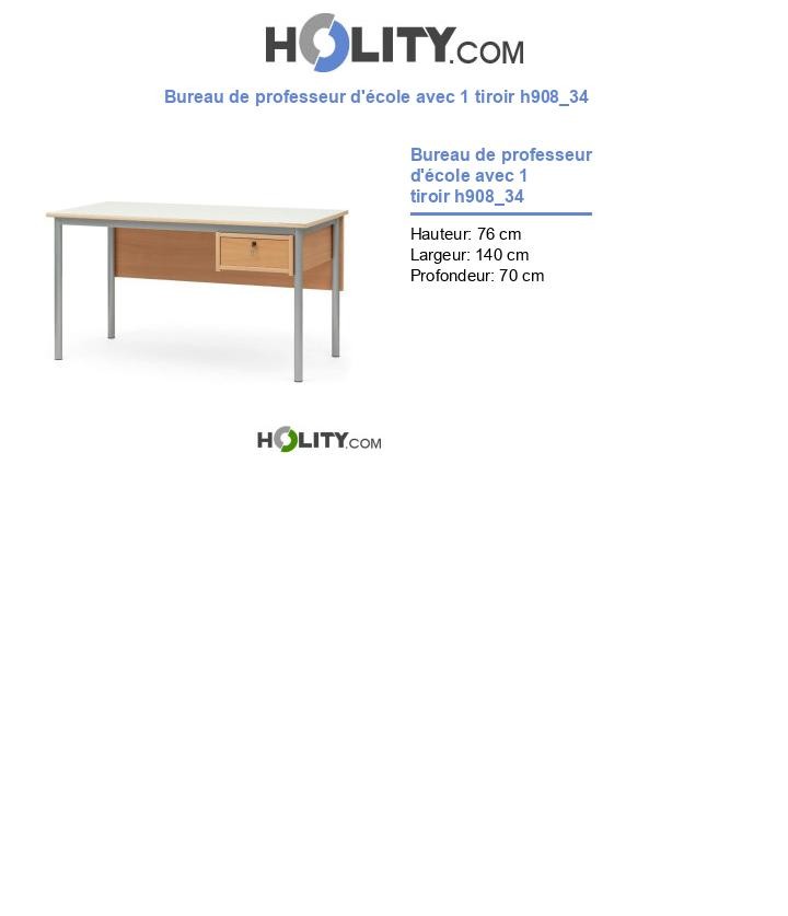 Bureau de professeur d'école avec 1 tiroir h908_34
