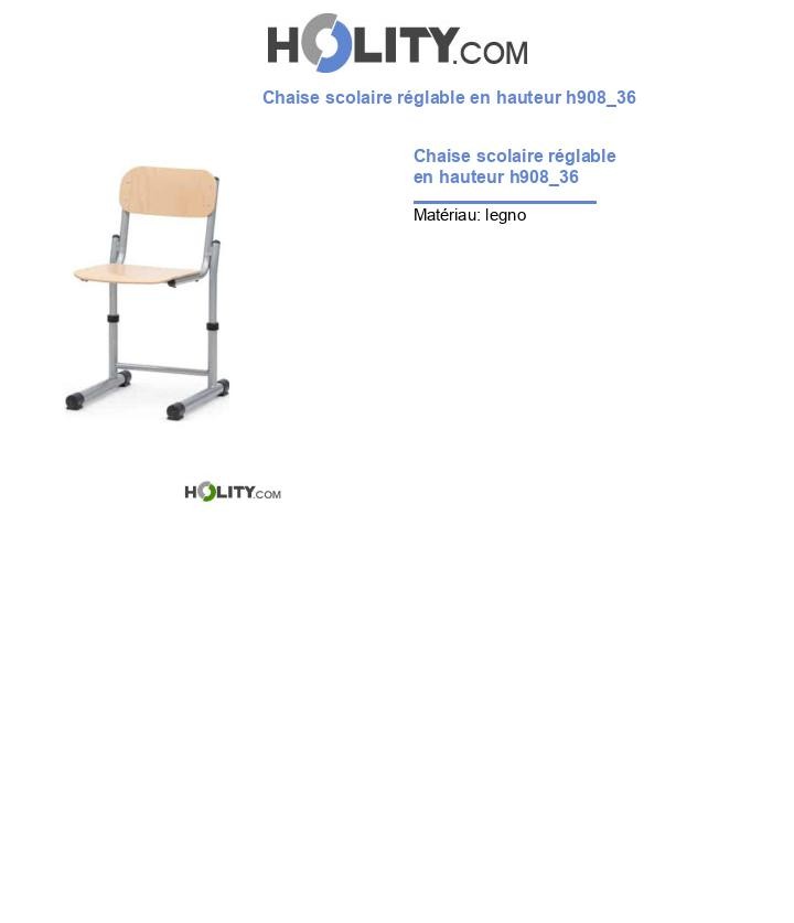Chaise scolaire réglable en hauteur h908_36