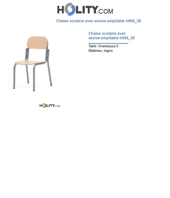 Chaise scolaire avec assise empilable h908_39