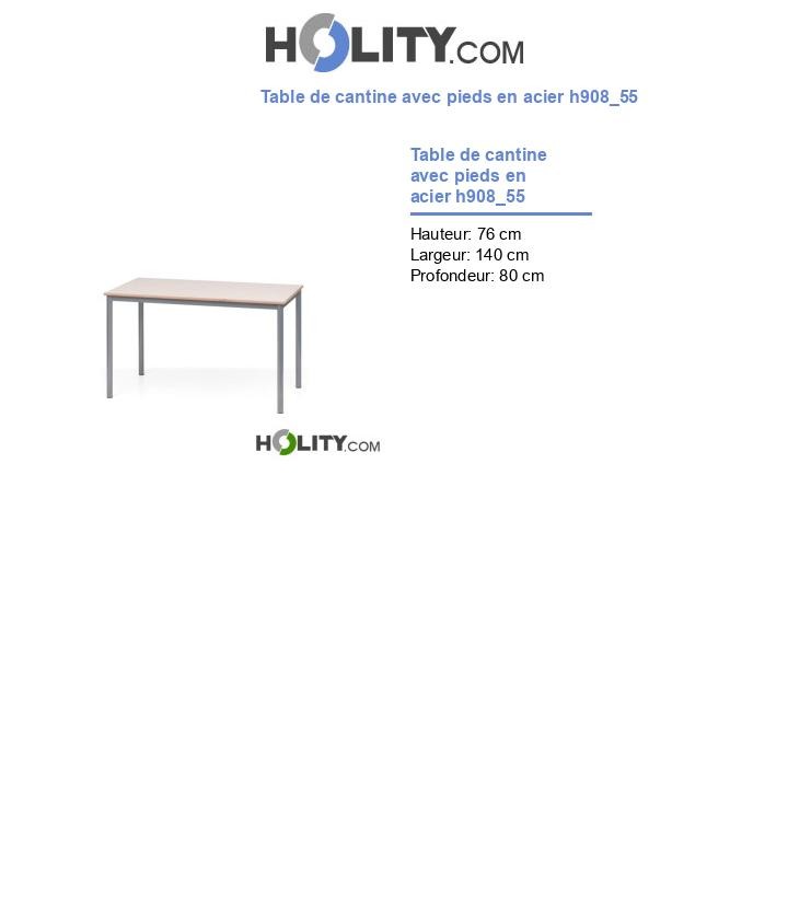 Table de cantine avec pieds en acier h908_55