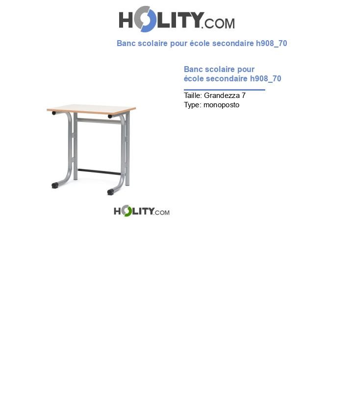 Banc scolaire pour école secondaire h908_70