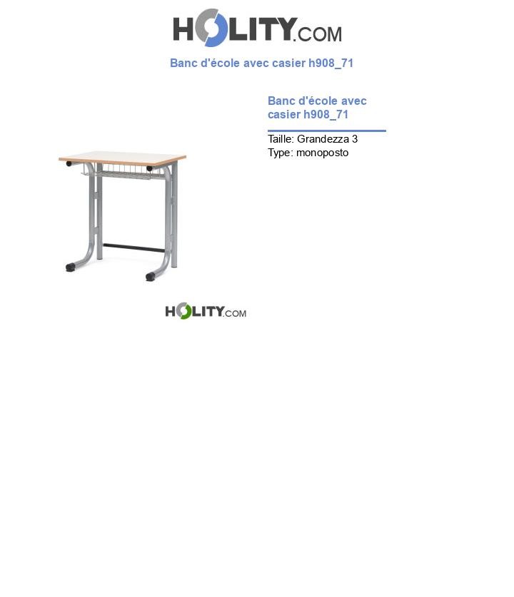 Banc d'école avec casier h908_71