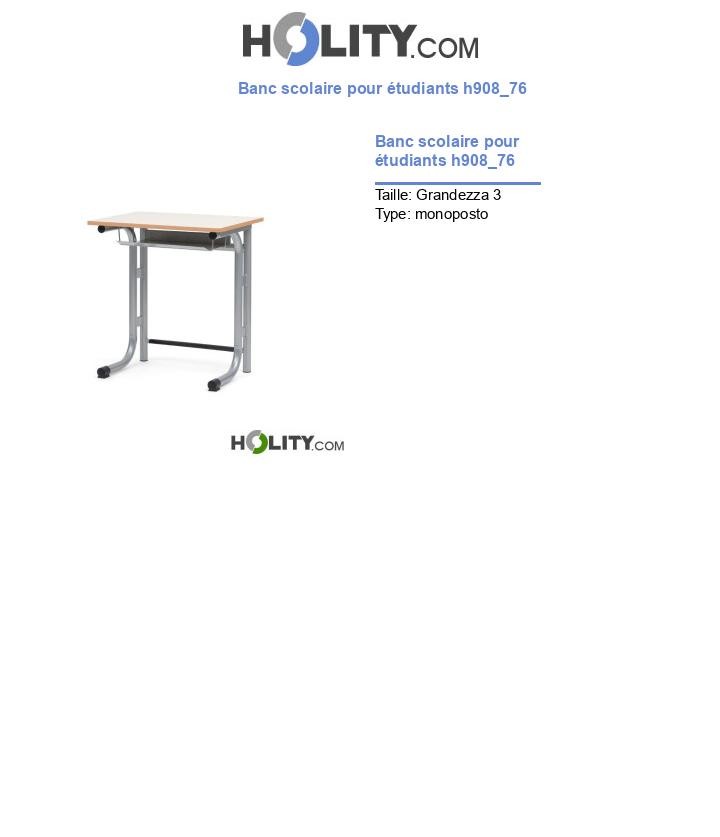 Banc scolaire pour étudiants h908_76