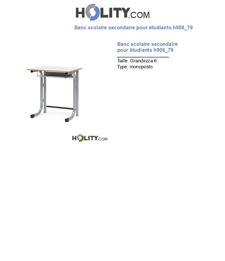Banc scolaire secondaire pour étudiants h908_79