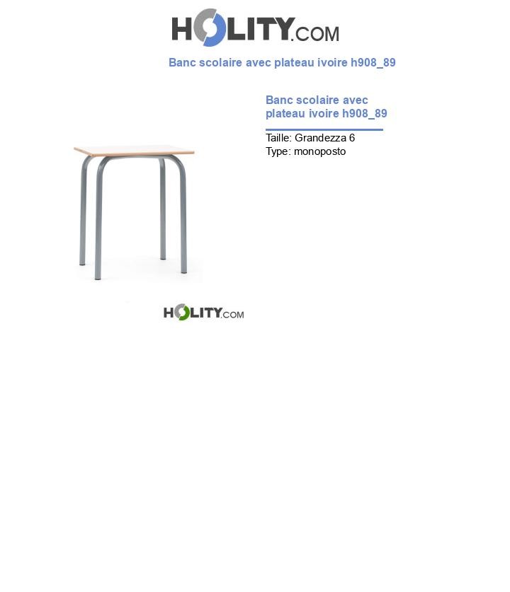 Banc scolaire avec plateau ivoire h908_89