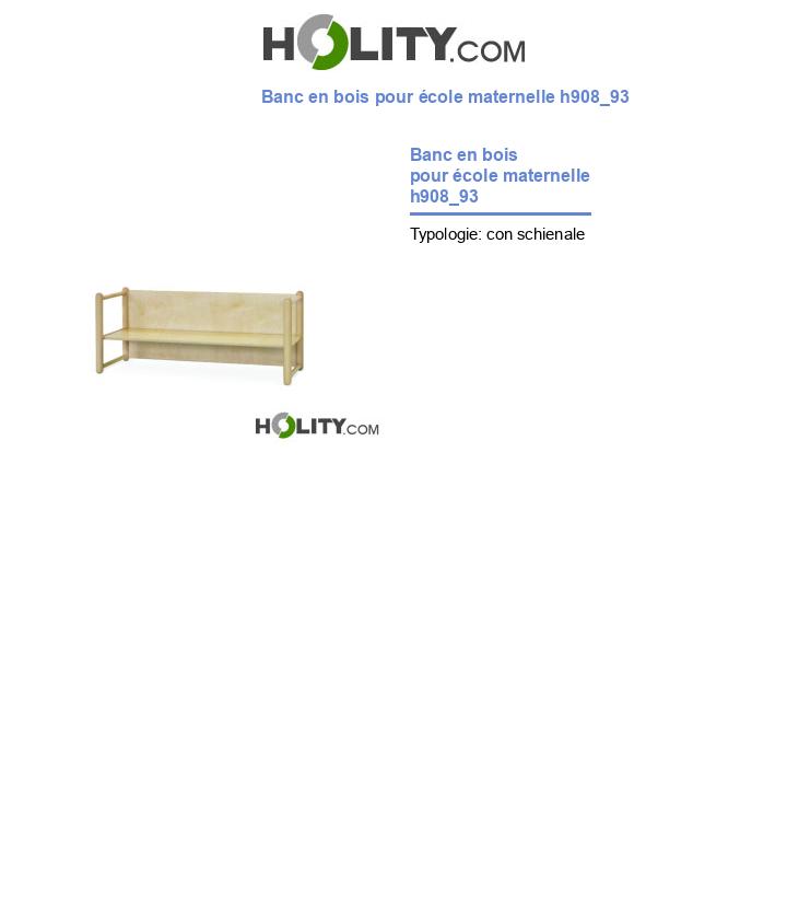 Banc en bois pour école maternelle h908_93