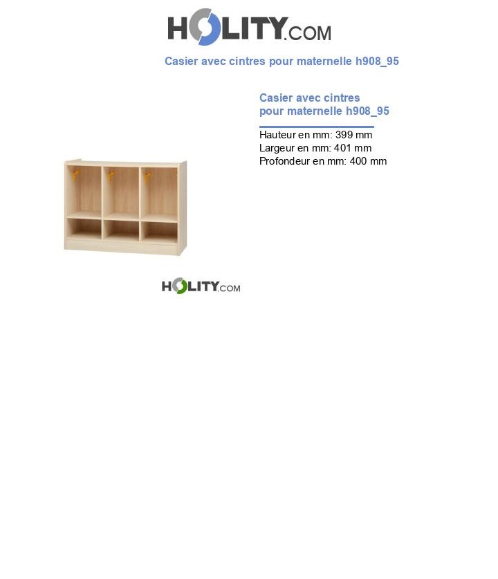 Casier avec cintres pour maternelle h908_95