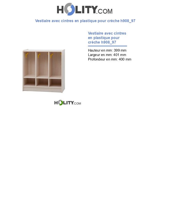 Vestiaire avec cintres en plastique pour crèche h908_97