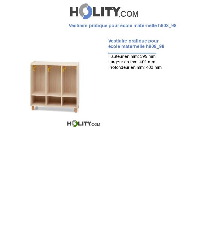 Vestiaire pratique pour école maternelle h908_98