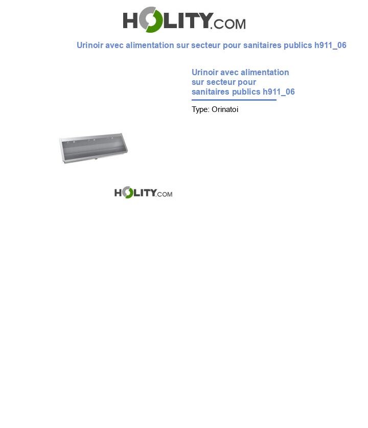 Urinoir avec alimentation sur secteur pour sanitaires publics h911_06