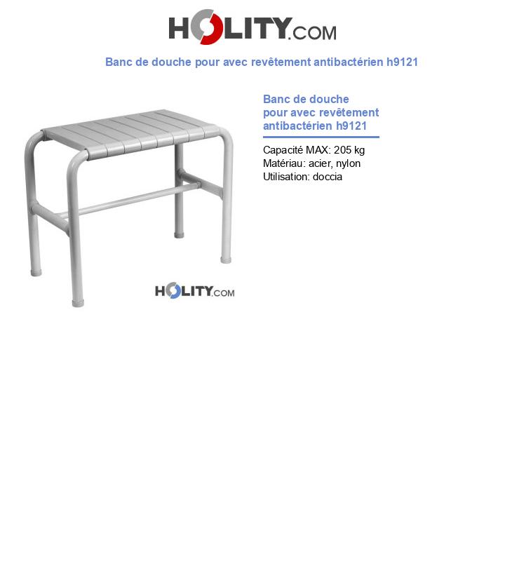 Banc de douche pour avec revêtement antibactérien h9121
