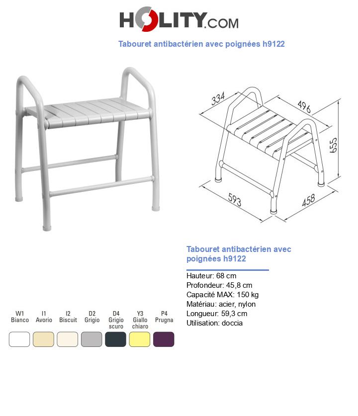 Tabouret antibactérien avec poignées h9122