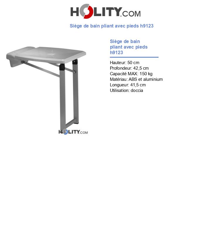 Siège de bain pliant avec pieds h9123