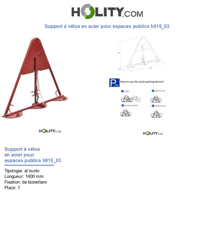 Support à vélos en acier pour espaces publics h915_03