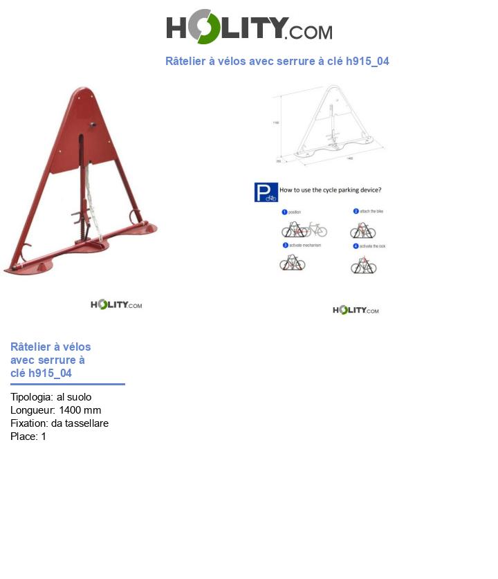 Râtelier à vélos avec serrure à clé h915_04