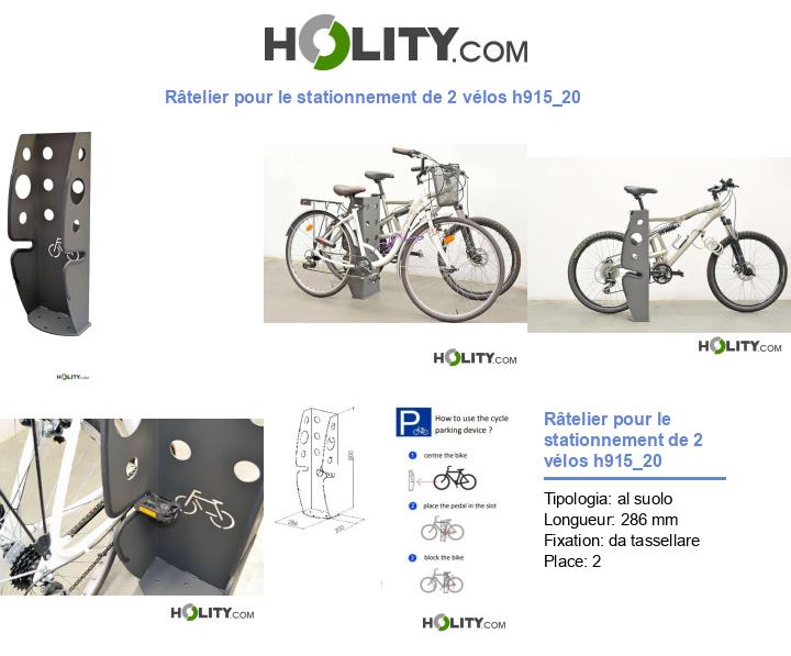Râtelier pour le stationnement de 2 vélos h915_20