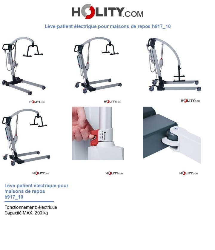 Lève-patient électrique pour maisons de repos h917_10