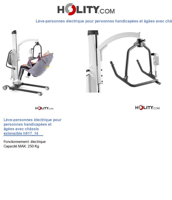 Lève-personnes électrique pour personnes handicapées et âgées avec châssis extensible h917_14