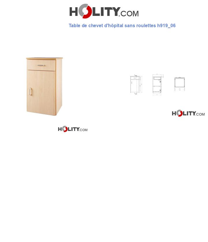 Table de chevet d'hôpital sans roulettes h919_06